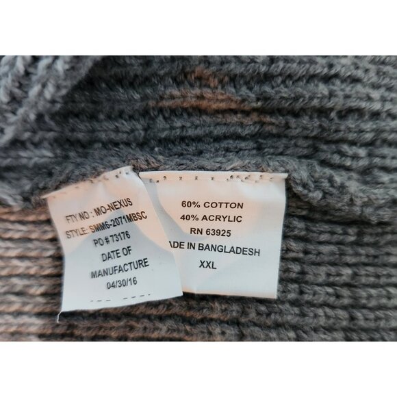 Method 1/4 Zip Knit Sweater Mens XXL 2XL Gray‎ Knit Striped Long Sleeve NWOT NEW - Picture 5 of 6